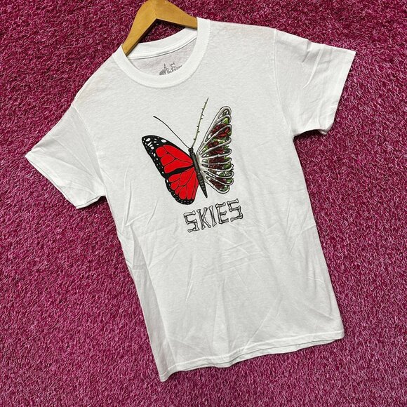 Lil Skies Shelby Butterfly Skeleton Wing Roses Emo Rap Tee Small - Picture 3 of 4